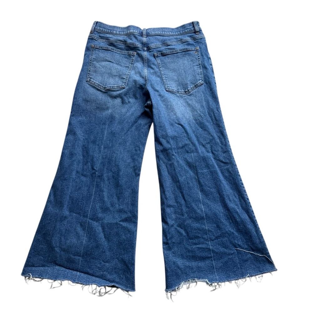 Madewell Women’s flared wide leg crop jeans size 32 blue denim high rise - Picture 5 of 6